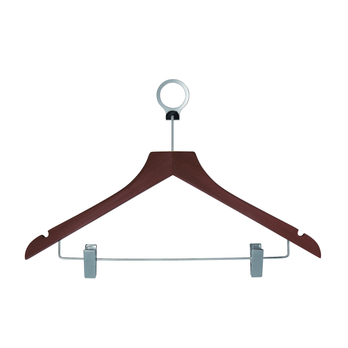 Stark confezione da 100 grucce con anello anti-furto e pinze porta-pantalone GRAP-1 di dimensioni 445*12 mm con finitura marrone