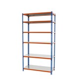 thumbnail of SimonRack Metallregal, 2500x900x300 mm, 6 Ebenen, Metallboden, 180 kg Biegepunkt, Blau/Orange/Verzinkt - Simonclick
