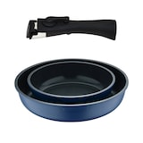 thumbnail of BERGNER Click&Cook - Set 2 Bratpfannen Ø22/26cm aus Aluminiumgus und 3 Stielkasserollen Ø16/18/20cm aus gepresstem Aluminium mit 2 abnehmbaren Griffen