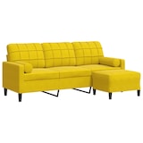 thumbnail of vidaXL 3-Sitzer-Sofa mit Hocker Gelb 180 cm Samt