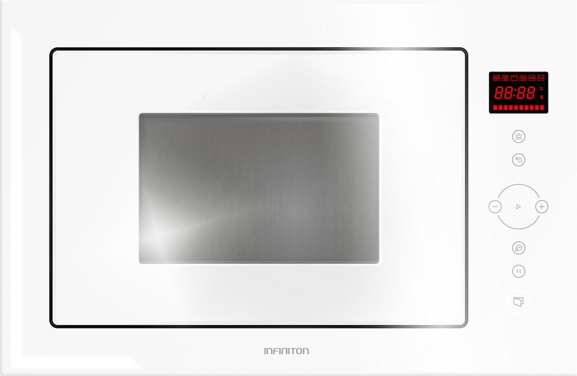 Microondas Integrado INFINITON IMW-WGL52 - Branco, 25 Litros, 900W, Função Grill 1000W, Display, 8 Programas