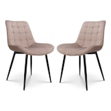 thumbnail of KOSMI - Lot de 2 chaises beiges style scandinave avec assise en tissu rembourré et pieds en métal noir