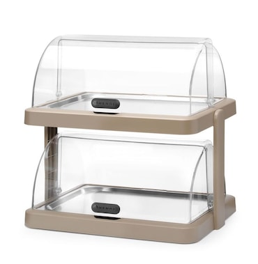 Display di raffreddamento doppio roll-top Duo UNIQ, HENDI, designed by Robert Bronwasser, Beige, 480x355x(H)480mm