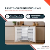 thumbnail of homeX CB1291E Einbaukühlschrank ohne Gefrierfach, 88cm Nische - 129 Liter, Schlepptürtechnik, LED-Beleuchtung, 37 dB