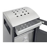 thumbnail of PROREGAL Abfallbehälter für Außenbereiche, verzinktem Innenbehälter & Ascher, 40L, HxBxT 81,5x35x35cm, Brandschutzklasse A1, Anthrazitgrau, Edelstahl