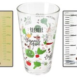 thumbnail of Organic Gemüse Trinkglas mit Skala Messbecher 0,3L Milliliter Gramm Backen Saft