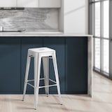 thumbnail of 4er Set Barhocker DOLAN - Metall Silber 43x43x76 cm | Barstuhl Tresenhocker Tresenstuhl Kneipenhocker Kneipenstuhl