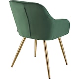 thumbnail of tectake Lot 6 chaises de salle à manger aspect velours matelassé vert/or - 405754