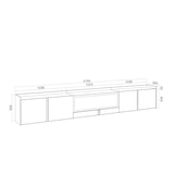 thumbnail of Móvel de TV, 315x50x35 cm, Para televisores até 80", Lareira eléctrica XXL, Bege