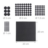 thumbnail of Relaxdays Filzgleiter 240er Pack, 2 Filzplatten zum Zuschneiden, Klebefilz, runde Möbelgleiter, versch. Größen, schwarz