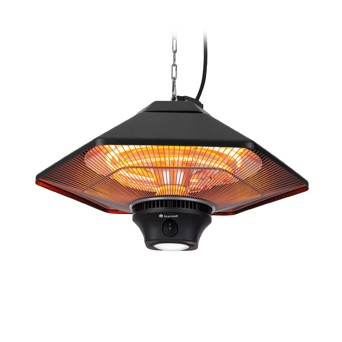 Heat Hexa Infrarot-Heizstrahler 800/1200/2000W Halogen IP34 LED Schwarz