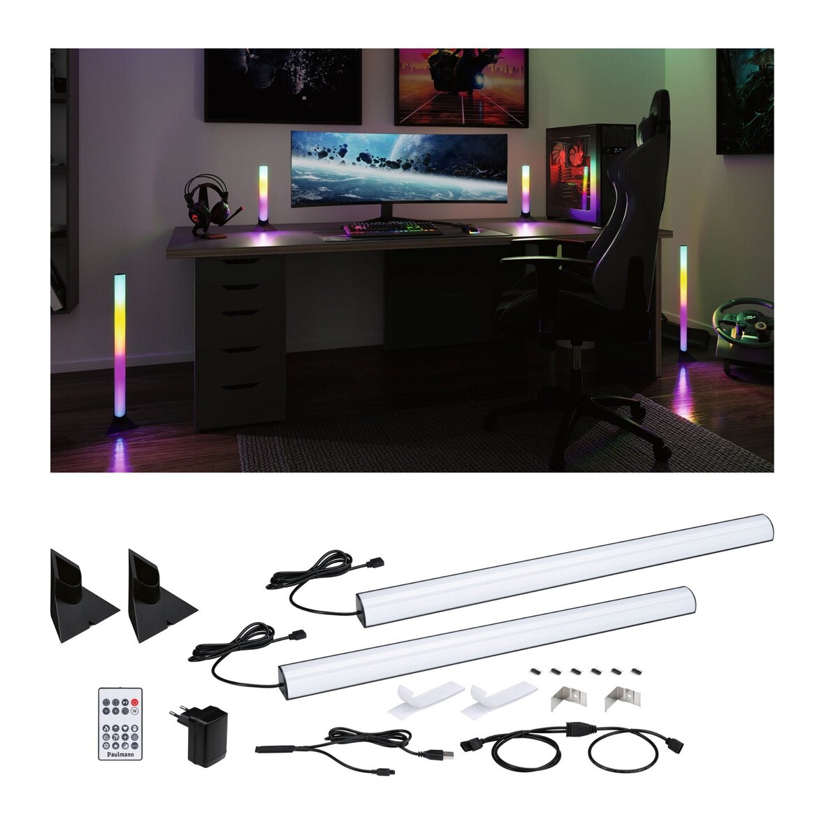 Paulmann EntertainLED Bundle Lightbar Dynamic RGB + pied (set de 2) 60 cm 5175