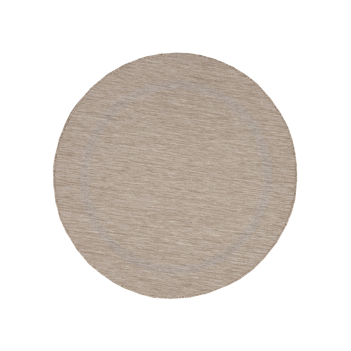 Teppich Balkon Unifarben Pflegeleicht Waschbar Strapazierfähig Terrasse Küche Rund Beige 160x160 cm OEKO-TEX – ALSTER von Kadima Design