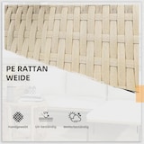thumbnail of Loungeset PE-Rattan Cremeweiß 3-teilig mit Tisch, Sofa & Sonnenliege