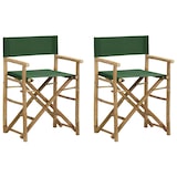 thumbnail of Chaises Pliables De Directeur Lot De 2 Vert Bambou Et Tissu