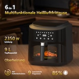 thumbnail of Airfryer 9L XL Heißluftfritteuse mit Digital-Touchscreen, 9 voreingestellten Programmen, 2350 W, Sichtfenster mit Beleuchtung, fettarm oder ohne Öl
