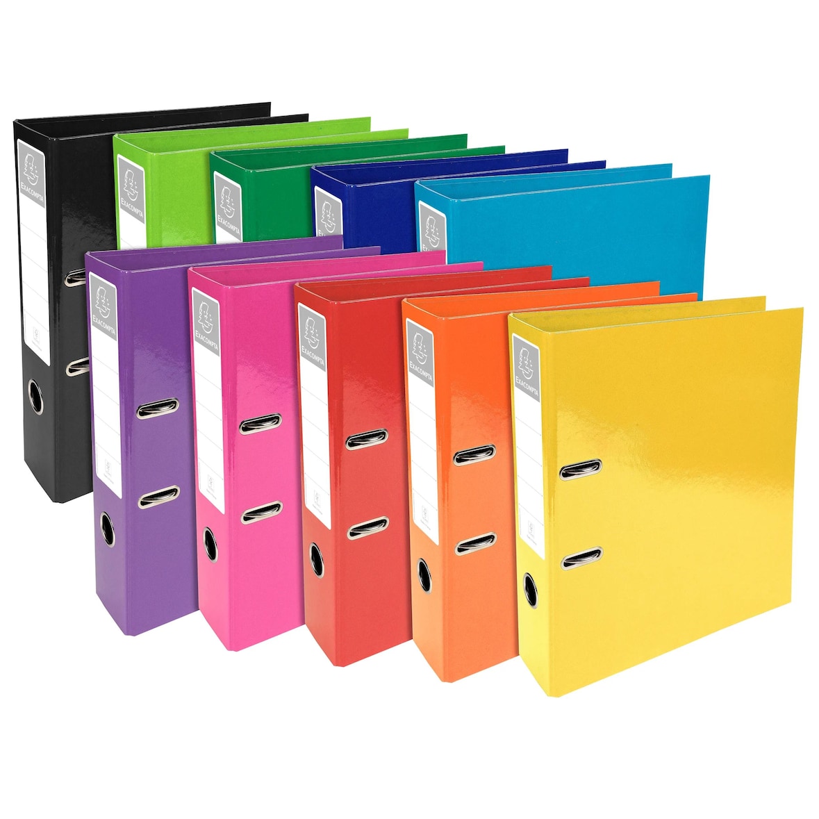 Exacompta 53629E 10x Ordner aus Karton, Prem' Touch, Rücken 70mm - Iderama - Farben sortiert