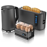 thumbnail of Arendo Frühstücks Set in Grau - Wasserkocher / Langschlitz Toaster / Eierkocher