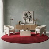 thumbnail of Teppich Flur Einfarbig Pflegeleicht Waschbar Wohnzimmer Schlafzimmer Schadstoffgeprüft Rund Rot 120x120 cm OEKO-TEX – LECH von Kadima Design