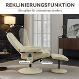 thumbnail of Massagesessel 79.5x75x107 cm mit Liegefunktion, Heizung & Hocker, Relax-Fernsehsessel aus PU-Stoff, 360° Drehung, Beige
