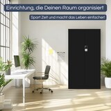 thumbnail of Metallschrank abschließbar ODIS - Zahlenschloss, 5 Ebenen | Aktenschrank Büroschrank Stahl Werkstatt Werkzeugschrank, 185x90x40cm Schwarz