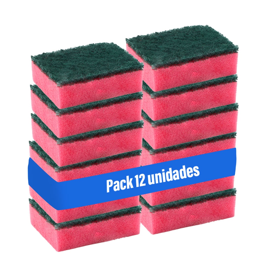 Pack 12 uds - Esponja estropajo pequeña - Útiles de limpieza - Abrasiva para platos, Pequeña para fregado intenso, Uso doméstico eficiente
