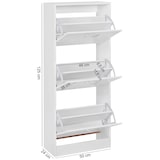 thumbnail of Schuhkipper mit 3 Fächern für 18 Paar Schuhe Schuhkommode Schuhschrank Holz Weiß