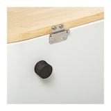 thumbnail of Boite à Pain avec Planche à Découper intégrée en Bambou et métal Blanc