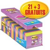 thumbnail of Post-it Super Sticky Notes Haftnotizen 76 x 76 mm Farbig sortiert 90 Blatt Vorteilspack 21 Blöcke + 3 GRATIS