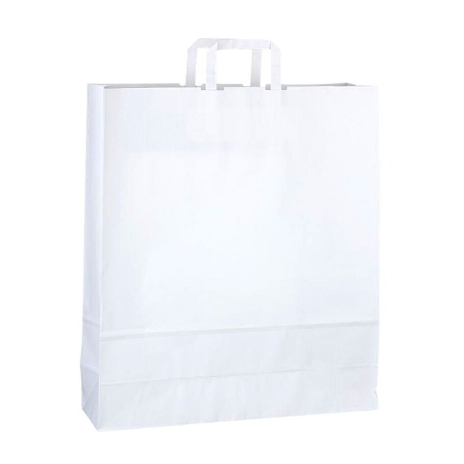 200x Papiertragetaschen Kraft 45 + 17 x 48 cm 100 g/qm weiß