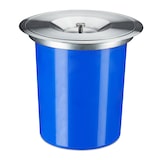 thumbnail of Relaxdays Mülleimer für Arbeitsplatte, 5 l, für Biomüll, Deckel aus Edelstahl, Einbaumülleimer, HxD: 23 x 24 cm, blau