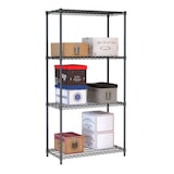 thumbnail of Combisteel stellingsysteem met 4 legborden van zwart staal 1200x450x1800mm