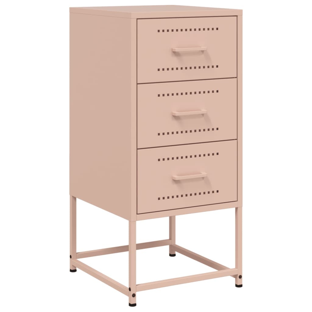 vidaXL Nachttisch Rosa 36x39x78 cm Stahl