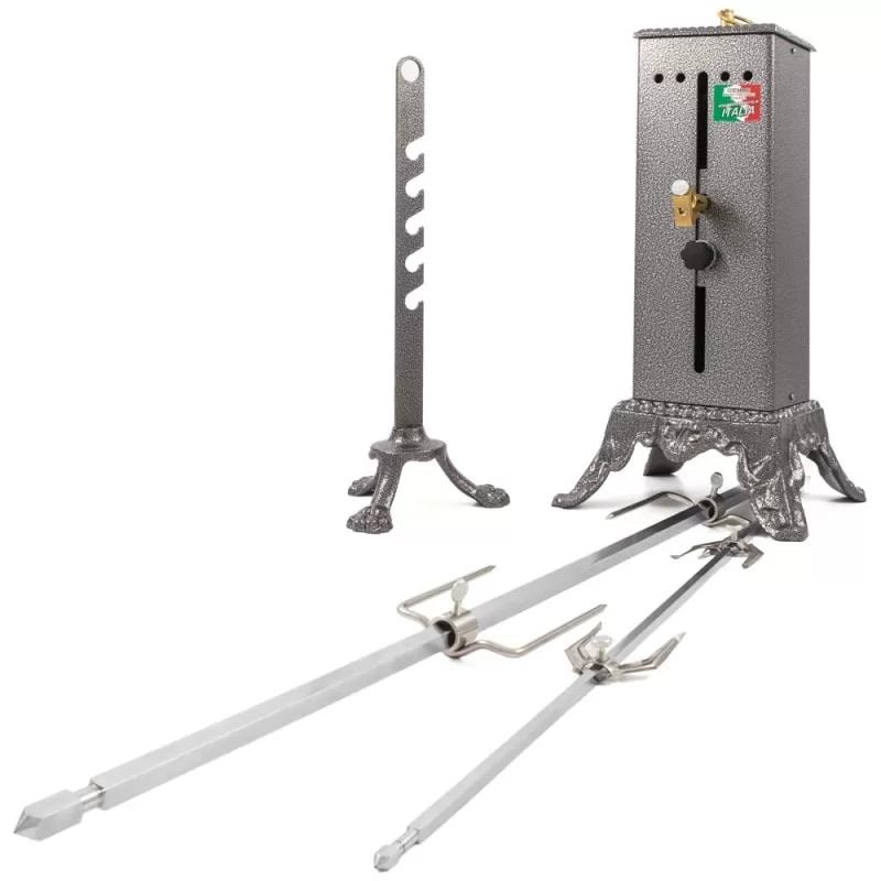 Giemme Spoleto - Asador eléctrico para chimeneas y barbacoa, Capacidad 20 kg, estructura de hierro y fundición