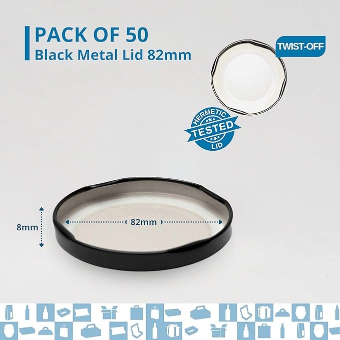 CAPSULE mm82 MIELE TAPPI PER BARATTOLI pz.100 COPERCHI ALVEOLATI TAPPO VASETTI COPERCHIO su