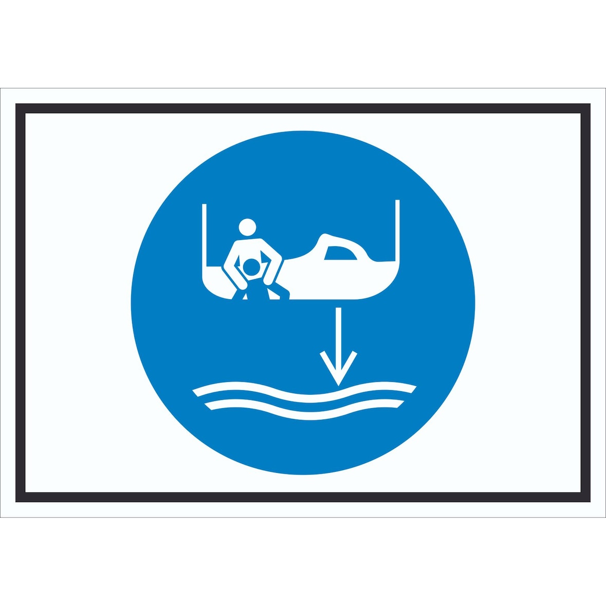 Bereitschaftsboot fieren beim Aussetzvorgang Symbol Schild A2 (420x594mm)