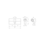 thumbnail of Cylindre à clé crantée 21 x 21 mm nickelé 3 clés