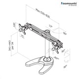 thumbnail of Neomounts FPMA-D700DD Tisch Standfuß für 2 Monitore bis 30Zoll