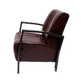 thumbnail of Fauteuil HWC-H10, loungestoel gestoffeerde fauteuil, metalen industrieel ontwerp ~ vintage bruin