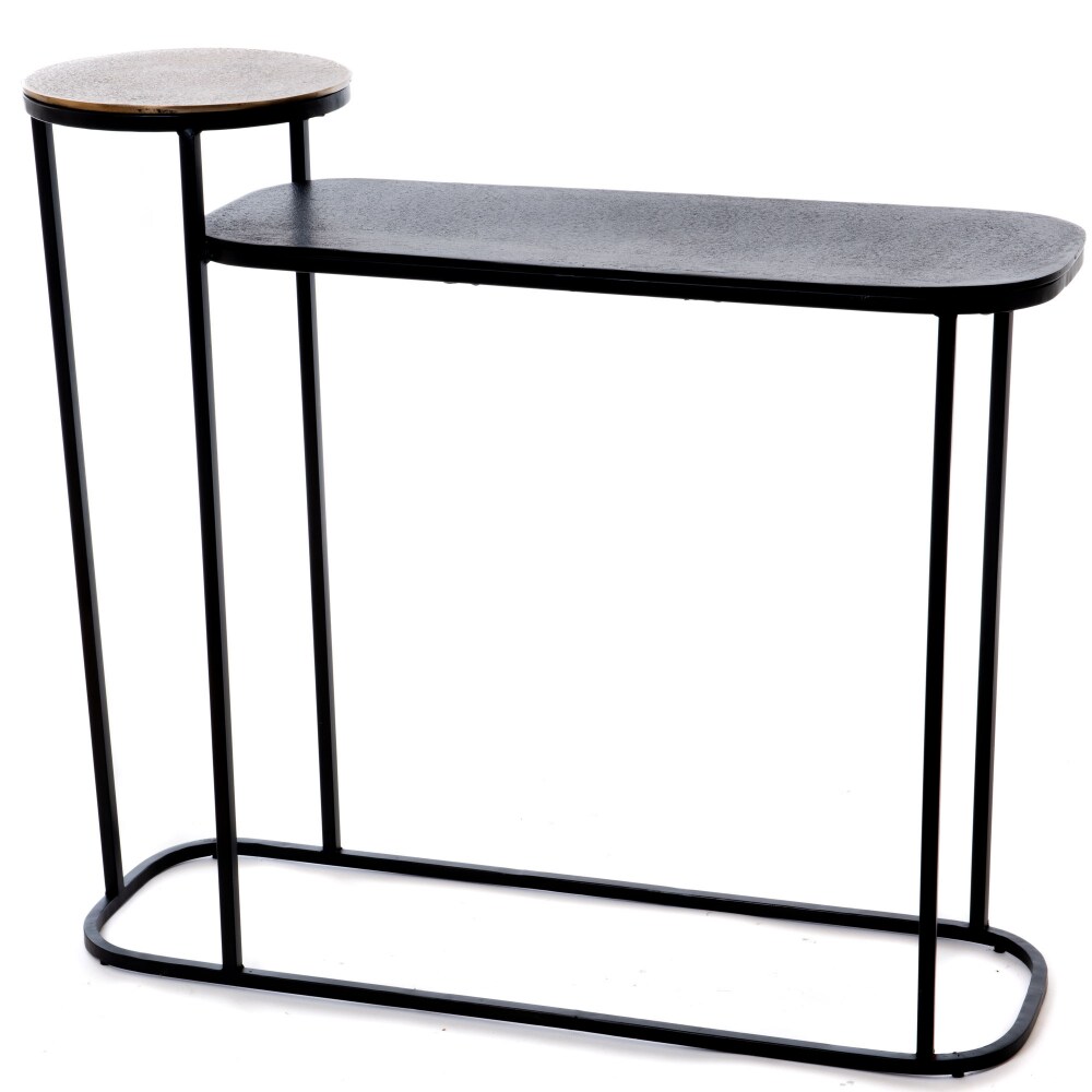 Console multi niveaux -  Noir Rectangle Fer Amadeus 100x29 cm