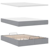 thumbnail of vidaXL Ottoman-Bett mit Matratze & LEDs Hellgrau 140x200 cm Stoff
