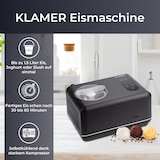 thumbnail of KLAMER 3-in-1 Eismaschine, Slush Maschine & Joghurtbereiter 1,5 L, 150 W Eiscrememaschine aus Edelstahl mit Kühl- & Heizfunktion, hausgemachtes Speis…