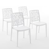 thumbnail of Set 4 Chaises en polypropylène avec fibre de verre empilables pour extérieur et jardin, bar et restaurant, cuisine design moderne - LISA - Blanc