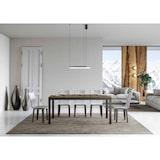 thumbnail of Uitschuifbare tafel 90x160/420 cm Everyday Evolution Walnoot Antraciet frame