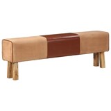 thumbnail of Sitzbank PFERO Turnbock-Design 160cm Hellbraun Echtleder Massivholz Akazie | Polsterbank Bettbank Schlafzimmerbank