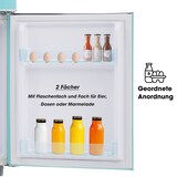 thumbnail of Retro Kühlschrank 46x45x91 Cyan 72L Volumen, 21L Gefrierfach, 51L Kühlbereich, LED-Beleuchtung, Verstellbare Regale