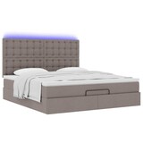 thumbnail of vidaXL Ottoman-Bett mit Matratze & LEDs Taupe 180x200 cm Stoff