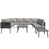 thumbnail of Outdoor-Loungeset Eisen Grau mit 4 Zweisitzer-Sofas, 2 Tischen, 120x60x72 cm, wetterbeständig