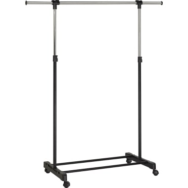 Portant Extend, en tubes d'acier et ABS, coloris noir/chrome