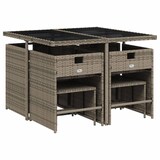 thumbnail of vidaXL 9-tlg. Garten-Essgruppe mit Kissen Grau Poly Rattan